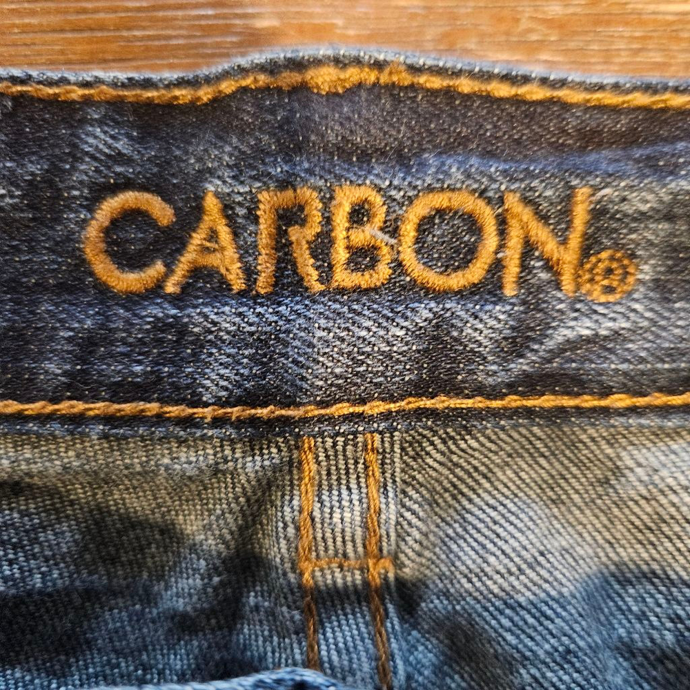 Men's Carbon Jeans Slim Straight Flex Blue Size 32/34, Light distressing - Picture 4 of 8